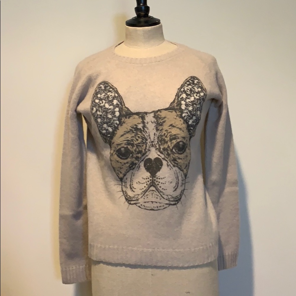 Beige Bulldog Sweater.